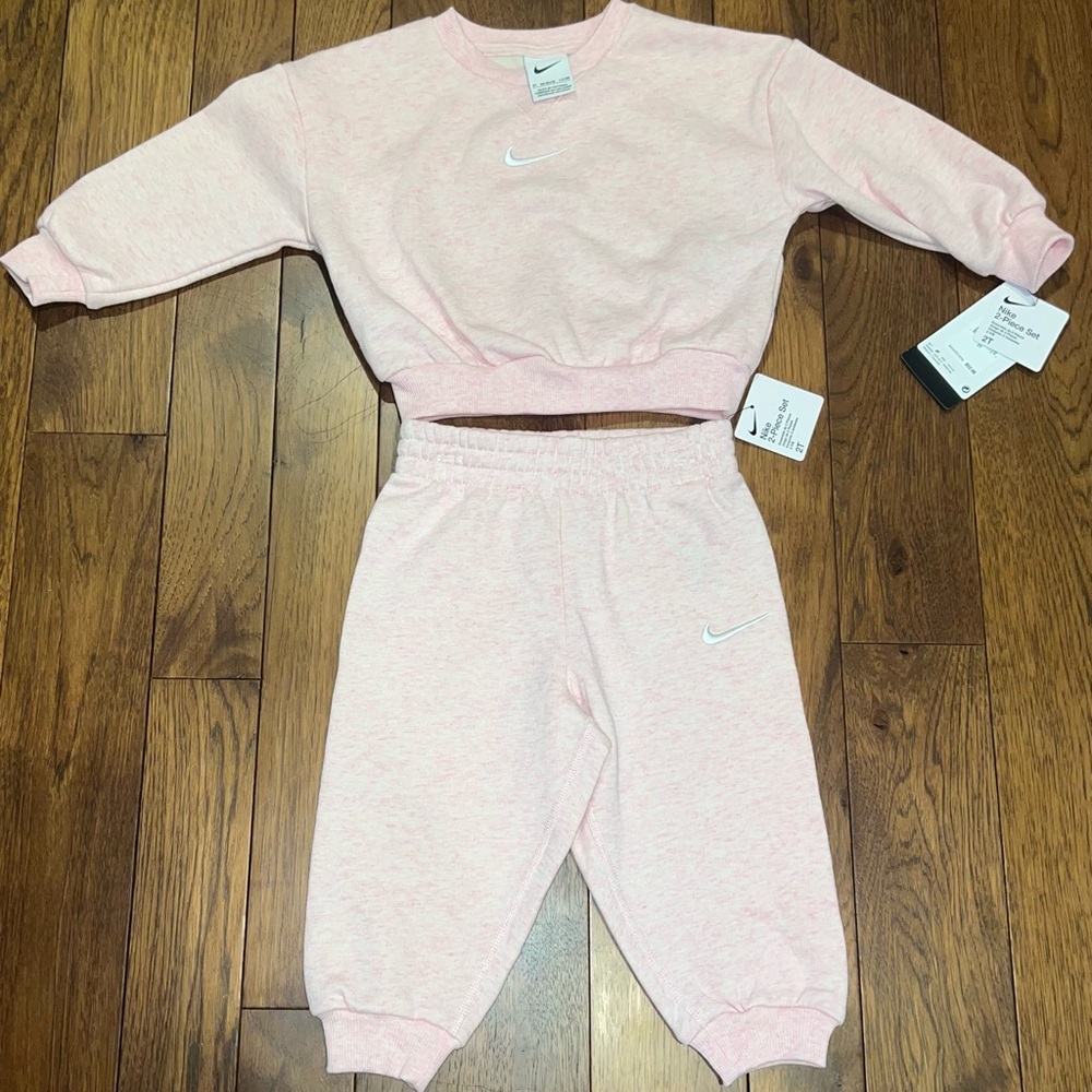 Nike Kids Light Pink Sweatshirt & Jogger Set